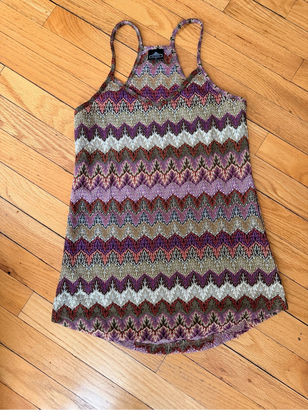 Angie Purple Multi Chevron-Print Cami Tank